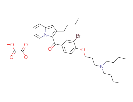 Molecular Structure of 79285-79-3 ([3-Bromo-4-(3-dibutylamino-propoxy)-phenyl]-(2-butyl-indolizin-3-yl)-methanone; compound with oxalic acid)