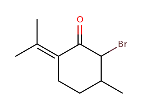 Molecular Structure of 58898-36-5 (Cyclohexanone, 2-bromo-3-methyl-6-(1-methylethylidene)-)
