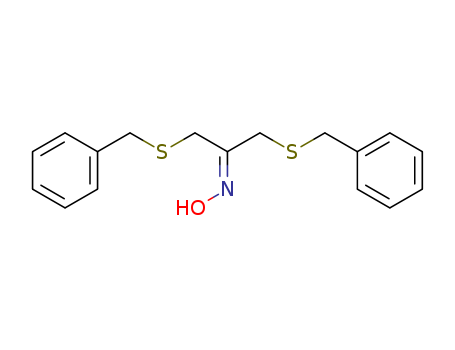 2-Propanone,1,3-bis[(phenylmethyl)thio]-, oxime