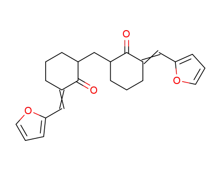 Molecular Structure of 71571-25-0 (Cyclohexanone, 2,2'-methylenebis[6-(2-furanylmethylene)-)