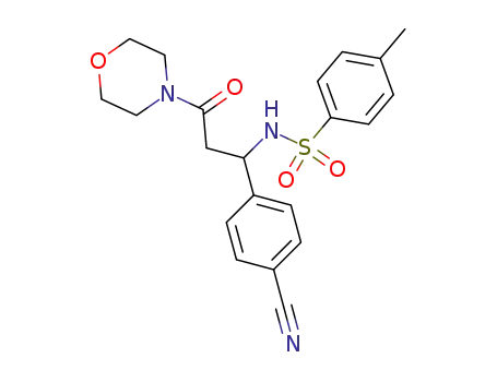 Molecular Structure of 80972-06-1 (Morpholine,
4-[3-(4-cyanophenyl)-3-[[(4-methylphenyl)sulfonyl]amino]-1-oxopropyl]-)
