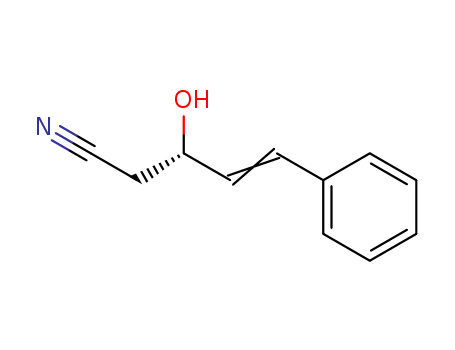 Molecular Structure of 110729-74-3 (4-Pentenenitrile, 3-hydroxy-5-phenyl-, (4E)-)