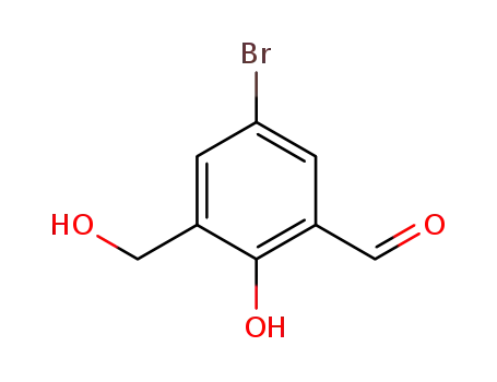 Molecular Structure of 111171-19-8 (Benzaldehyde, 5-bromo-2-hydroxy-3-(hydroxymethyl)-)