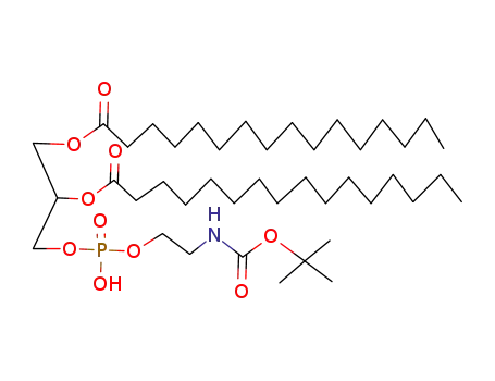 Molecular Structure of 94482-99-2 (5,7,11-Trioxa-2-aza-6-phosphaheptacosanoic acid,
6-hydroxy-12-oxo-9-[(1-oxohexadecyl)oxy]-, 1,1-dimethylethyl ester,
6-oxide)