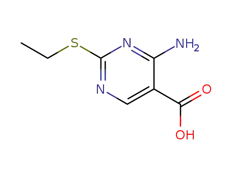 Molecular Structure of 89853-87-2 (4-AMINO-5-CARBOXY-2-ETHYL-MERCAPTOPYRIMIDINE)