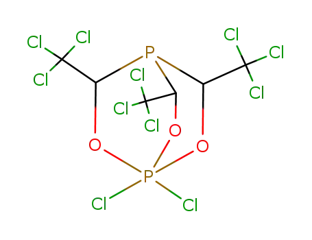 Molecular Structure of 80347-63-3 (2,6,7-Trioxa-1,4-diphosphabicyclo[2.2.2]octane,
1,1-dichloro-1,1-dihydro-3,5,8-tris(trichloromethyl)-)