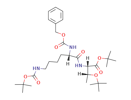 Molecular Structure of 52616-65-6 (N<sup>α</sup>-Z-N<sup>ε</sup>-BOC-L-lysyl-O-tert-butyl-L-threonine tert-butyl ester)