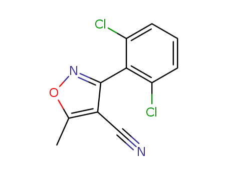 Molecular Structure of 21486-28-2 (3-(2,6-DICHLOROPHENYL)-5-METHYL-4-ISOXAZOLECARBONITRILE)