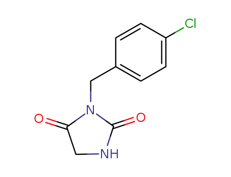 Molecular Structure of 136197-77-8 (2,4-Imidazolidinedione, 3-[(4-chlorophenyl)methyl]-)