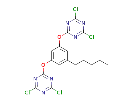 Molecular Structure of 205182-16-7 (5-Pentyl-O,O'-bis(4,6-dichlor-1,3,5-triazin-2-yl)-resorcin)
