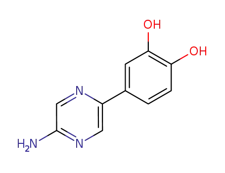 Molecular Structure of 350819-14-6 (1,2-Benzenediol, 4-(5-aminopyrazinyl)- (9CI))