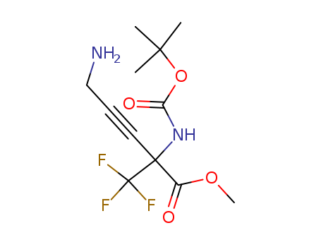 Molecular Structure of 195196-02-2 (3-Pentynoic acid,
5-amino-2-[[(1,1-dimethylethoxy)carbonyl]amino]-2-(trifluoromethyl)-,
methyl ester)
