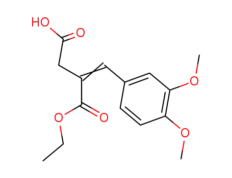 Molecular Structure of 126274-95-1 (2-(3,4-dimethoxybenzylidene)butanedioic acid monoethyl ester)