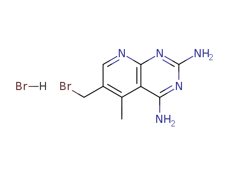 Molecular Structure of 101810-75-7 (Pyrido[2,3-d]pyrimidine-2,4-diamine, 6-(bromomethyl)-5-methyl-,
monohydrobromide)