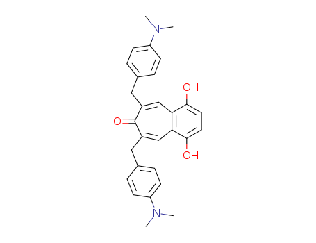 7H-Benzocyclohepten-7-one,6,8-bis[[4-(dimethylamino)phenyl]methyl]-1,4-dihydroxy- cas  156306-84-2