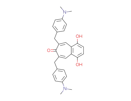 Molecular Structure of 156306-84-2 (6,8-bis[4-(dimethylamino)benzyl]-1,4-dihydroxy-7H-benzo[7]annulen-7-one)