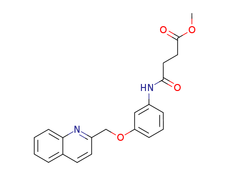 Molecular Structure of 102649-84-3 (Butanoic acid,4-oxo-4-[[3-(2-quinolinylmethoxy)phenyl]amino]-, methyl ester)