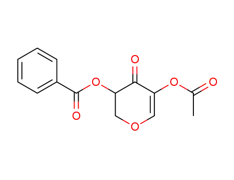 Molecular Structure of 89890-52-8 (4H-Pyran-4-one, 5-(acetyloxy)-3-(benzoyloxy)-2,3-dihydro-)