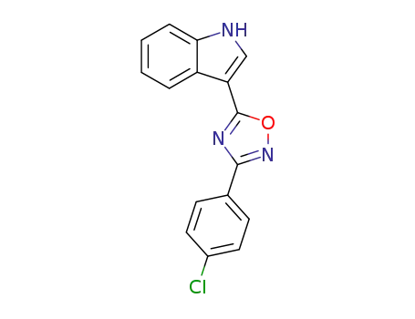 Molecular Structure of 82075-98-7 (1H-Indole, 3-[3-(4-chlorophenyl)-1,2,4-oxadiazol-5-yl]-)
