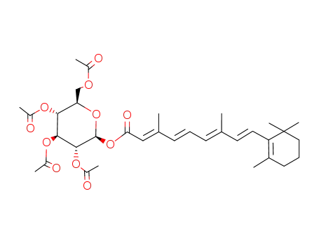 Molecular Structure of 73880-09-8 (all-trans-retinoic acid-2,3,4,6-tetra-O-acetyl-β-D-glucopyranosylester)