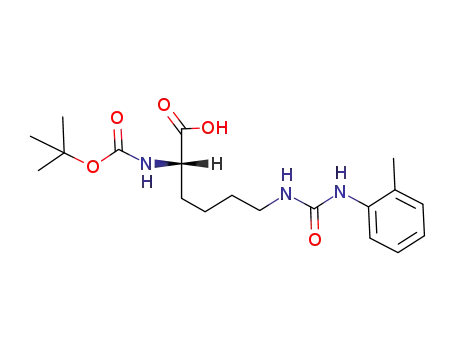 Molecular Structure of 131451-45-1 (2-(S)-<<(tert-butyloxy)carbonyl>amino>-6-(3-o-tolylureido)hexanoic acid)