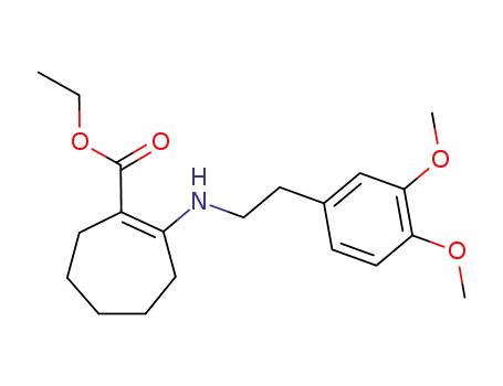 Molecular Structure of 130655-37-7 (2-[2-(3,4-Dimethoxy-phenyl)-ethylamino]-cyclohept-1-enecarboxylic acid ethyl ester)