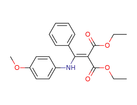 Molecular Structure of 828264-17-1 (Propanedioic acid, [[(4-methoxyphenyl)amino]phenylmethylene]-,
diethyl ester)