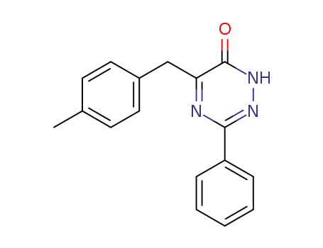 Molecular Structure of 675124-16-0 (1,2,4-Triazin-6(1H)-one, 5-[(4-methylphenyl)methyl]-3-phenyl-)