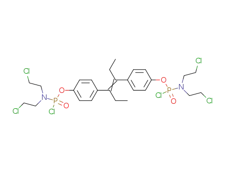 Molecular Structure of 88181-16-2 ((3E)-hex-3-ene-3,4-diyldibenzene-4,1-diyl bis[bis(2-chloroethyl)(amidochlorophosphate)])