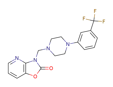 Molecular Structure of 134337-26-1 (3-({4-[3-(trifluoromethyl)phenyl]piperazin-1-yl}methyl)[1,3]oxazolo[4,5-b]pyridin-2(3H)-one)