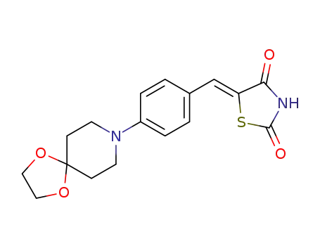 Molecular Structure of 349636-48-2 (5-[4-(1,4-dioxa-8-aza-spiro[4.5]dec-8-yl)benzylidene]thiazolidine-2,4-dione)