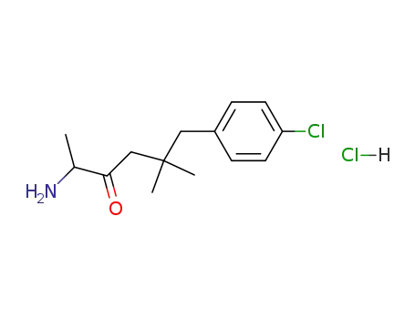 Molecular Structure of 66608-19-3 (3-Hexanone, 2-amino-6-(4-chlorophenyl)-5,5-dimethyl-, hydrochloride)