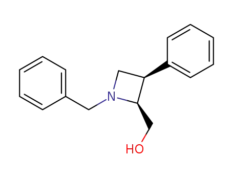 Molecular Structure of 596104-99-3 (2-Azetidinemethanol, 3-phenyl-1-(phenylmethyl)-, (2S,3R)-)