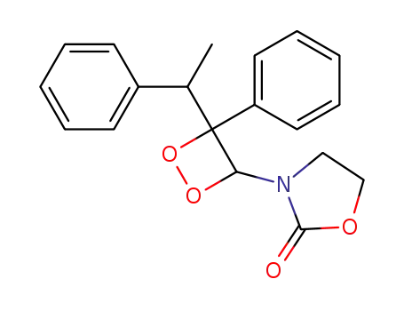 Molecular Structure of 457602-64-1 (2-Oxazolidinone, 3-[4-phenyl-4-(1-phenylethyl)-1,2-dioxetan-3-yl]-)