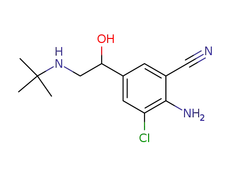 Molecular Structure of 54239-59-7 (2-amino-5-[2-(tert-butylamino)-1-hydroxyethyl]-3-chlorobenzonitrile)