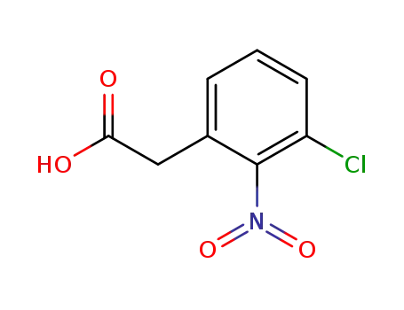 Molecular Structure of 23066-21-9 (3-Chloro-2-nitrophenylacetic acid)