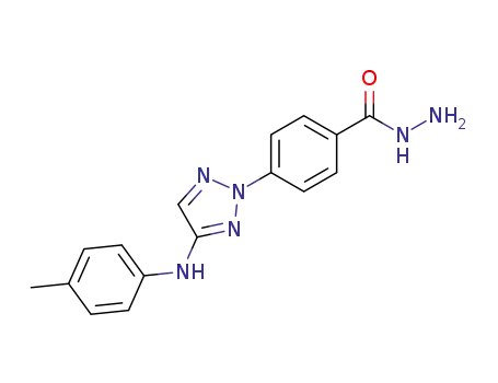 Molecular Structure of 895632-98-1 (Benzoic acid, 4-[4-[(4-methylphenyl)amino]-2H-1,2,3-triazol-2-yl]-,
hydrazide)