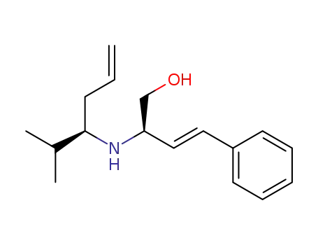 Molecular Structure of 505085-85-8 (3-Buten-1-ol, 2-[[(1R)-1-(1-methylethyl)-3-butenyl]amino]-4-phenyl-,
(2R,3E)-)