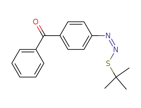 Molecular Structure of 132555-16-9 (Methanone, [4-[[(1,1-dimethylethyl)thio]azo]phenyl]phenyl-, (Z)-)