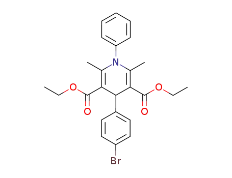 Molecular Structure of 74979-71-8 (3,5-Pyridinedicarboxylic acid,
4-(4-bromophenyl)-1,4-dihydro-2,6-dimethyl-1-phenyl-, diethyl ester)