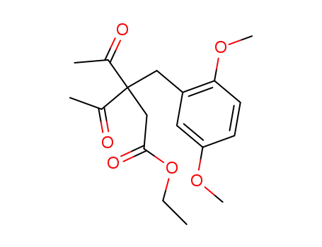Molecular Structure of 33654-64-7 (ethyl 3-acetyl-3-(2,5-dimethoxybenzyl)-4-oxopentanoate)