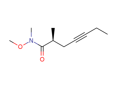 Molecular Structure of 198541-37-6 (4-Heptynamide, N-methoxy-N,2-dimethyl-, (2S)-)