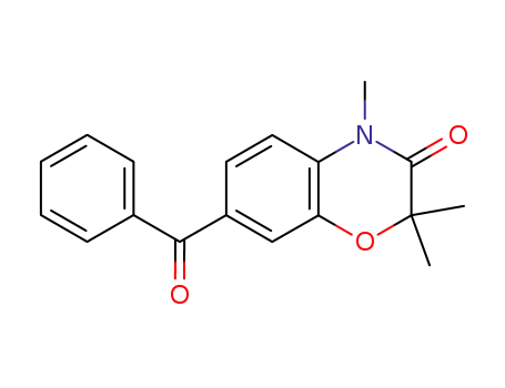 Molecular Structure of 116337-62-3 (2,2,4-trimethyl-7-(phenylcarbonyl)-2H-1,4-benzoxazin-3(4H)-one)
