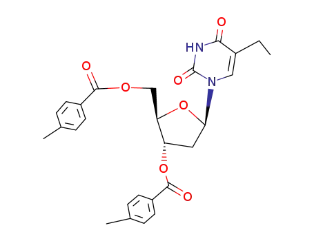 Molecular Structure of 29900-44-5 (2'-DEOXY-3',5'-DI-O-(4-METHYLBENZOYL)-5-ETHYLURIDINE)