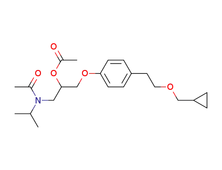 Molecular Structure of 169613-96-1 (1-(N-acetyl-N-isopropyl)amino-3-<4-(2-cyclopropylmethoxy)ethyl>phenoxyprop-2-yl acetate)