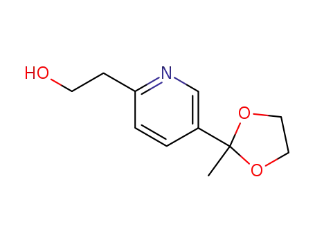 Molecular Structure of 184766-50-5 (2-(5-(2-METHYL-1,3-DIOXOLAN-2-YL)-2-PYRIDYL]ETHANOL)