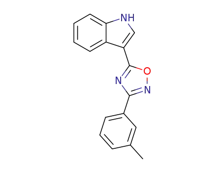 Molecular Structure of 82075-99-8 (1H-Indole, 3-[3-(3-methylphenyl)-1,2,4-oxadiazol-5-yl]-)