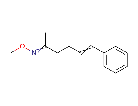 Molecular Structure of 134025-31-3 (N-Methoxy-1-phenyl-1-hexen-5-one oxime)