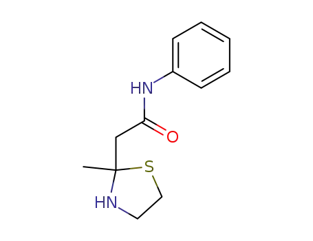 Molecular Structure of 122717-93-5 (2-(2-Methyl-thiazolidin-2-yl)-N-phenyl-acetamide)