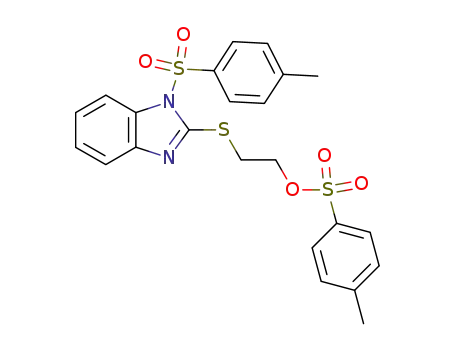 Molecular Structure of 77168-21-9 (2-({1-[(4-methylphenyl)sulfonyl]-1H-benzimidazol-2-yl}sulfanyl)ethyl 4-methylbenzenesulfonate)